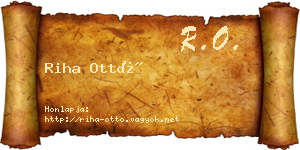 Riha Ottó névjegykártya